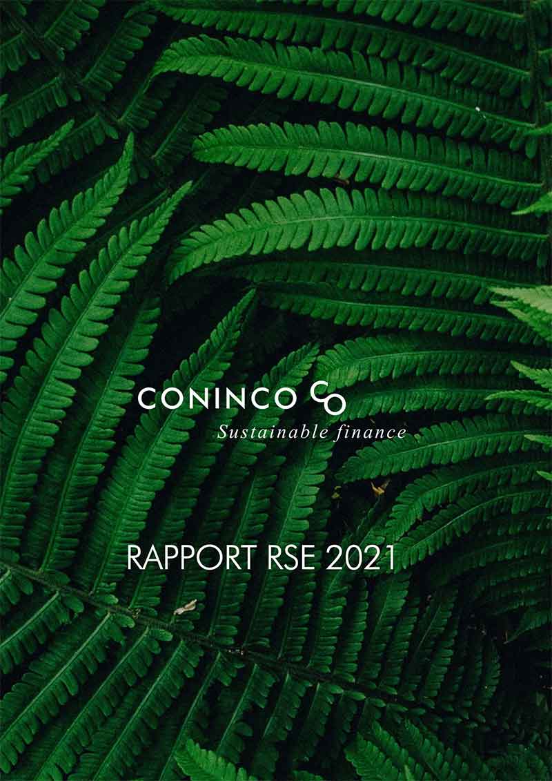 Couverture du rapport RSE 2021 de Coninco